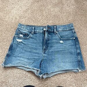 Express Distressed 90’s high rise Cutoff Shorts